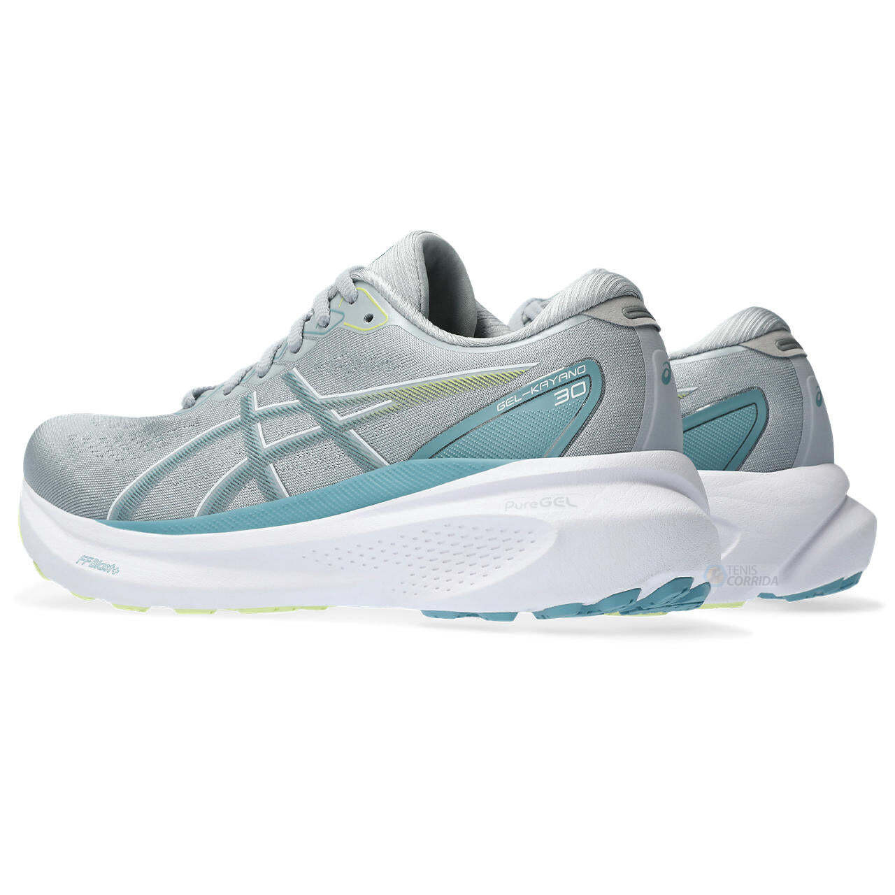 Tenis Asics Gel Kayano 30 Cinza e Azul Claro Feminino Tenis Corrida Seu Proximo Tenis Esportivo Esta Aqui