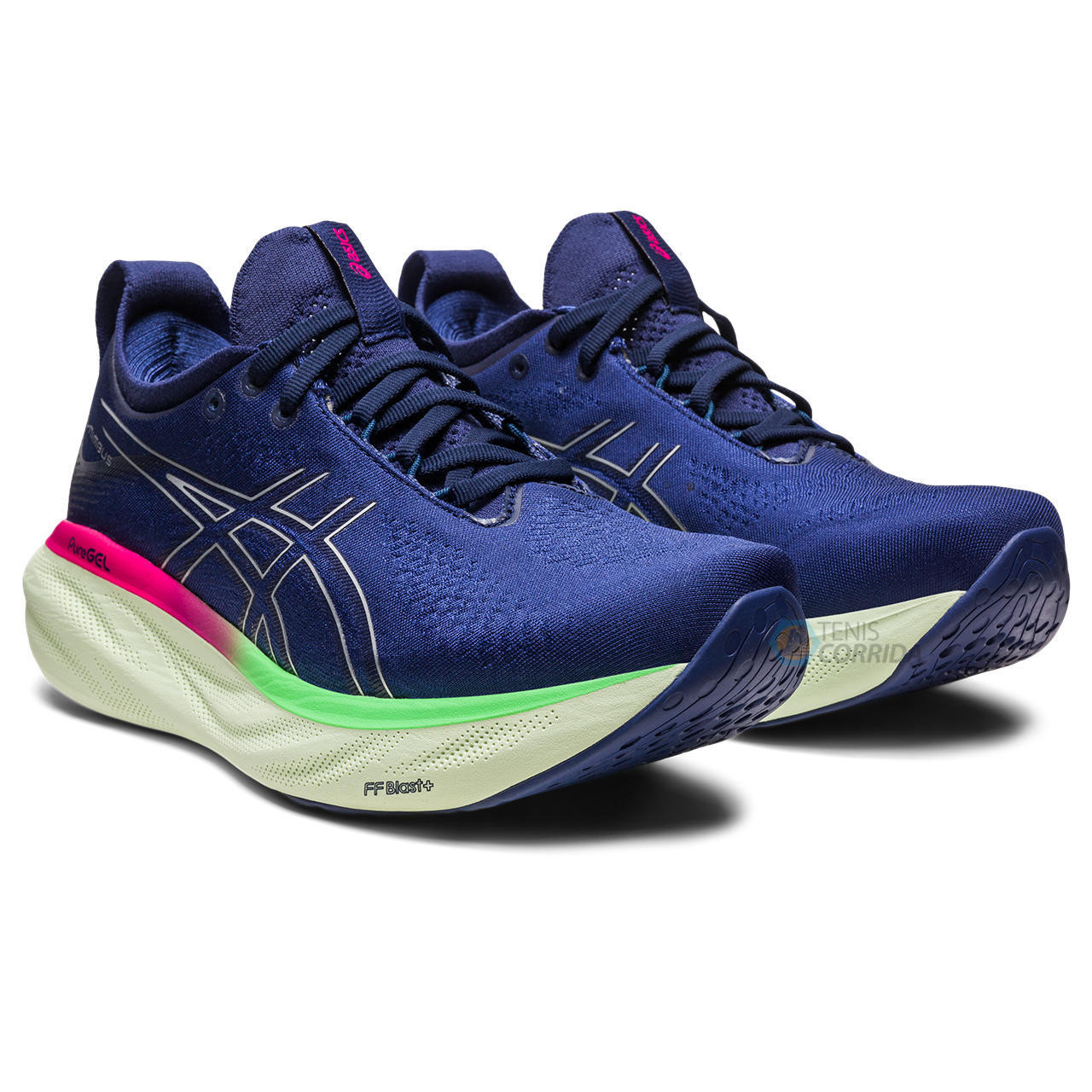 Tênis Asics Gel Nimbus 25 - Feminino - Azul e Rosa