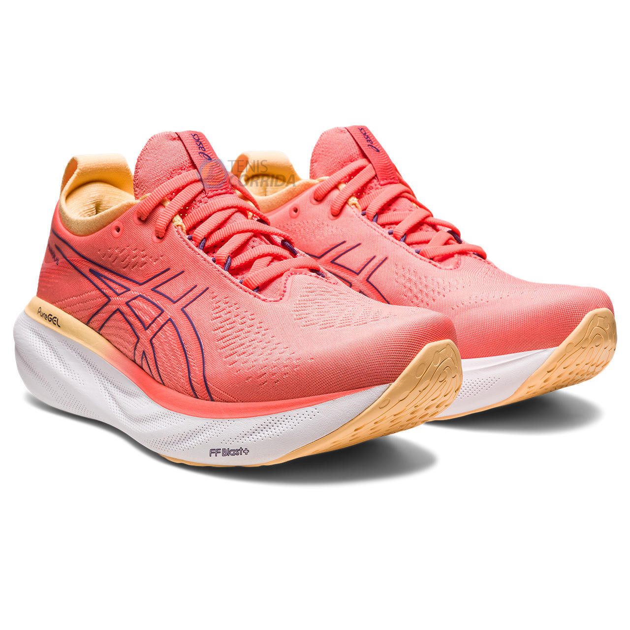 Tênis Asics Gel Nimbus 25 - Feminino - Coral 