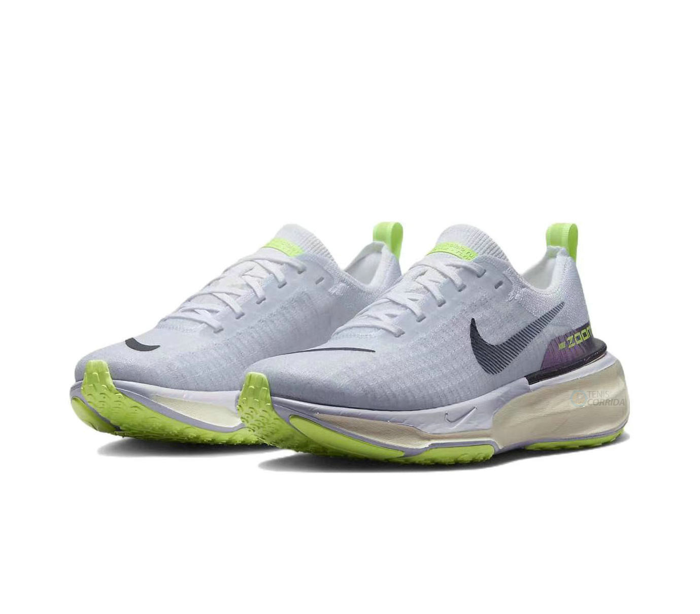 Tênis Nike Zoomx Invincible Run Flyknit 3 Feminino - Branco e Verde