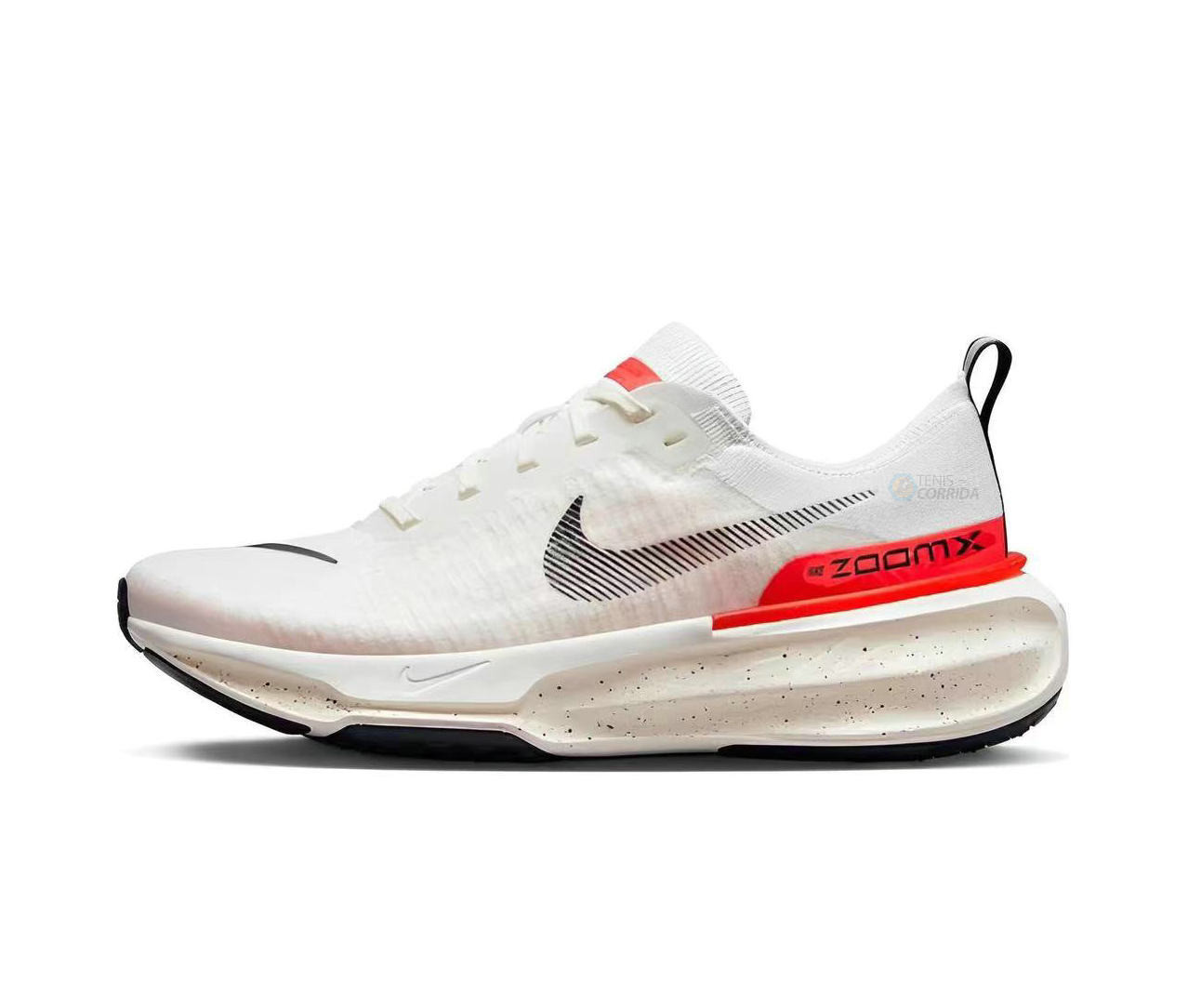 Tênis Nike Zoomx Invincible Run Flyknit 3 Feminino - Branco e Vermelho 