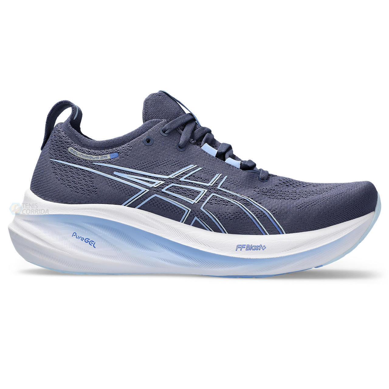 Tênis Asics Gel Nimbus 26 - Azul e Cinza - Masculino 