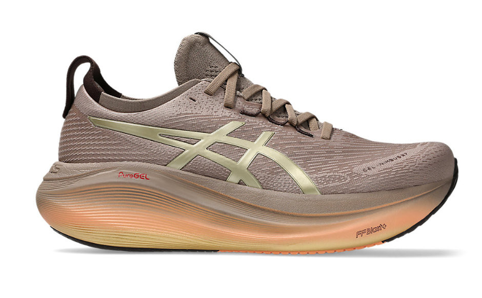 Tênis ASICS GEL Nimbus 27 Luxe - Masculino - Dourado e Marrom 